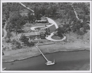 River House aerial view circa 1948, 5 Aunt Edith's Way, South Yarmouth, Mass.