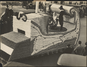 Parade depicting pilgrims and Cape Cod