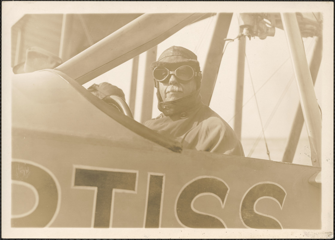 Charles Henry Davis at the controls of a Curtiss Model H flying boat