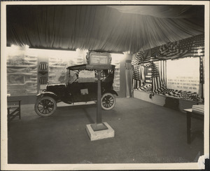 Ford automobile in showroom