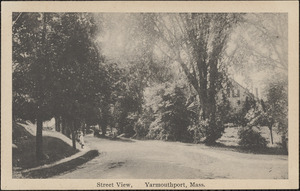 Corner of Old King's Highway and Mill Lane on right, Yarmouth Port, Mass.