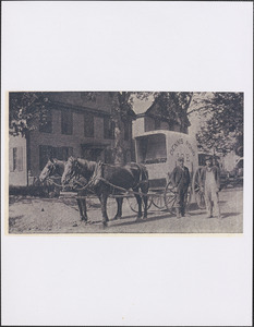 Horse-drawn ice wagon in front of 161 Main Street, Yarmouth Port, Mass.