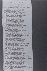 Poem about a West Dennis man