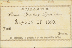 Yarmouth campgrounds admission card