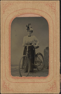 Portrait of a woman with bicycle