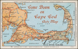 Come down on Cape Cod auto map from Bass River Garage