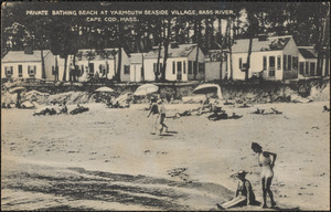 Private bathing beach at Yarmouth Seaside Village, Bass River, Mass.