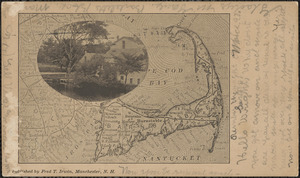 Map of Cape Cod with photograph insert