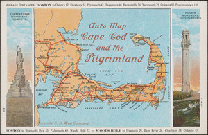 Auto map Cape Cod and pilgrimland