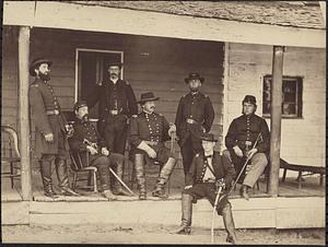 Maj. Gen. Alexander M. McCook and staff on porch of quarters, Washington, D.C., July 1864