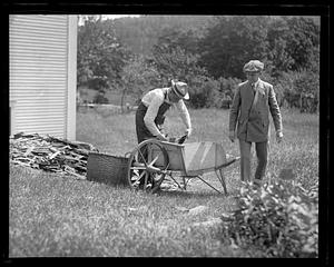 Pres. Coolidge and son John in Plymouth, Vermont