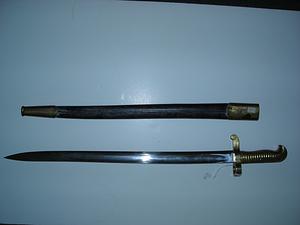 Brass hilt sword bayonet and scabbard