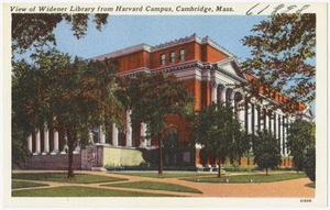 View of Widener Library from Harvard Campus, Cambridge, Mass.