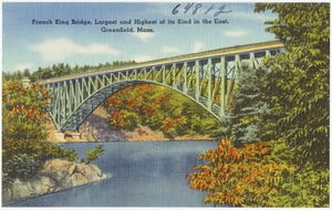 French King Bridge, longest and highest of its kind in the east, Greenfield, Mass.