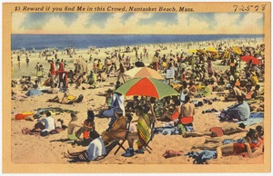 $5 reward if you find me in this crowd, Nantasket Beach, Mass.