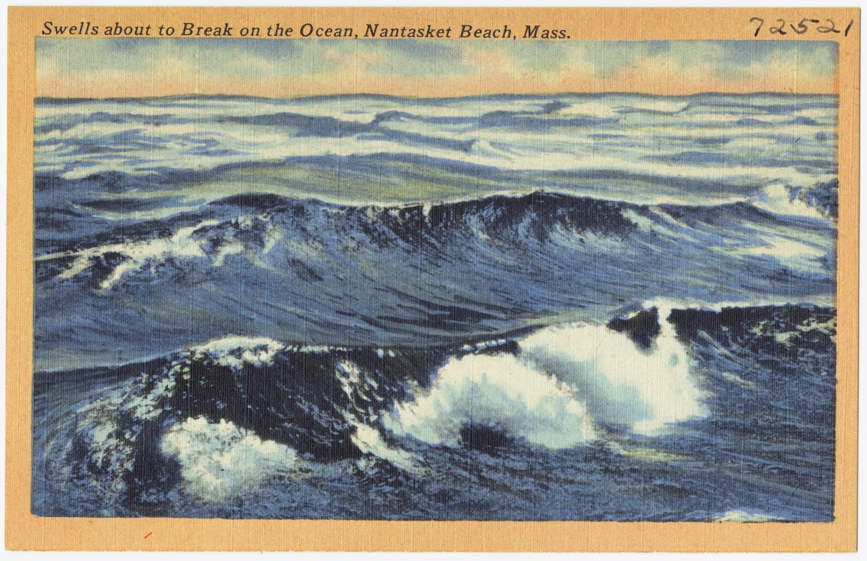 Swells about to break on the ocean, Nantasket Beach, Mass.