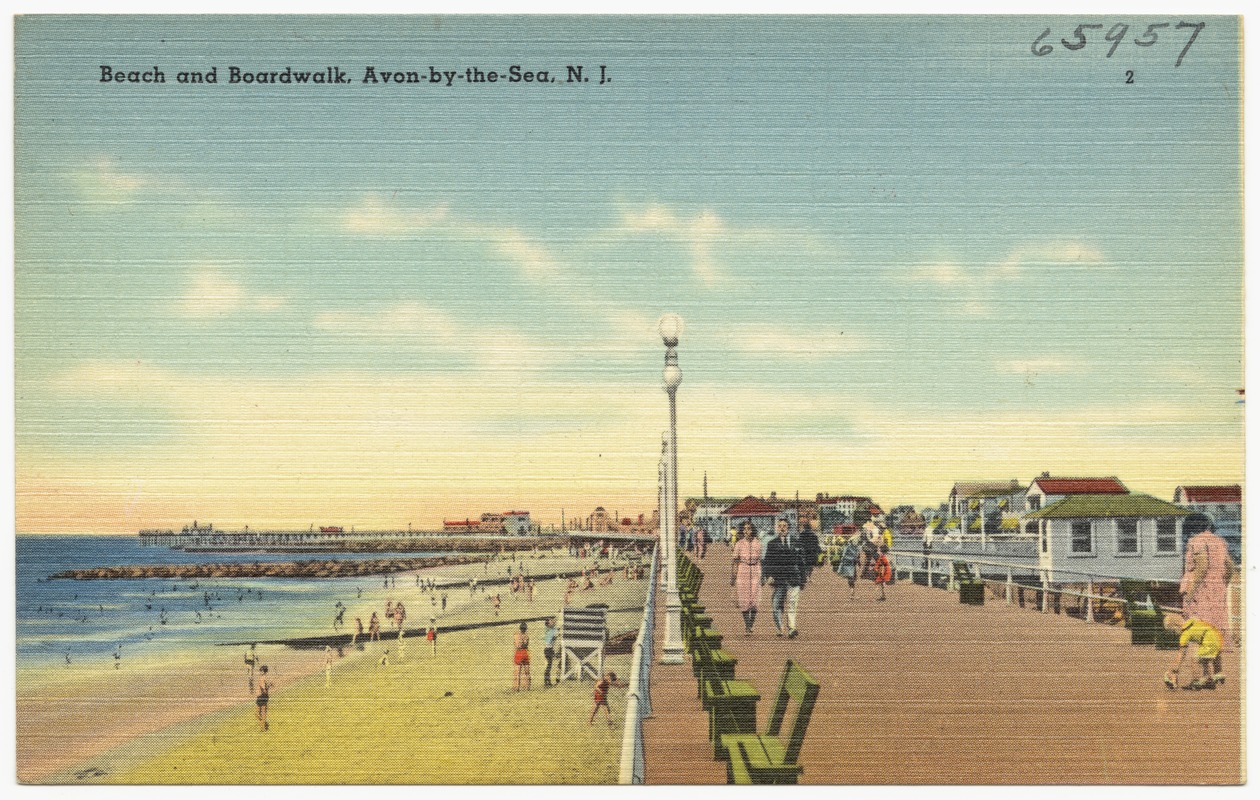 Beach and boardwalk, Avon-by-the-Sea, N. J.