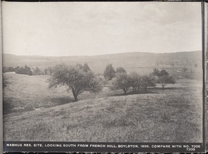 Wachusett Department, Nashua Reservoir site, looking south from French Hill (compare with No. 7306), Boylston, Mass., Apr.-May 1897