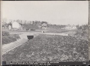 Wachusett Department, Wachusett Watershed, Gates Brook Improvement, culverts at Bowles and Allard Avenues, West Boylston, Mass., Oct. 26, 1916