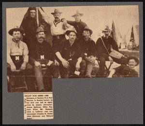 Members of Battery E, photographed at Fort Warren, Boston Harbor Islands, 1898