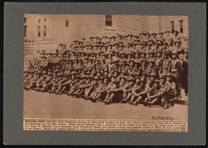 BEFORE THEY SAILED FOR FRANCE. Members of Battery D, 102nd Field Artillery