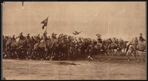 Battery D photographed at Camp Devens showing artillery unit marching in battalion formation