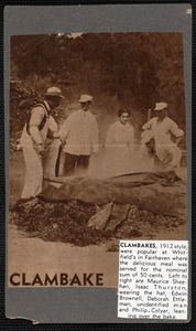 Clambakes, 1912 style, were popular at Whitfield's in Fairhaven, Massachusetts