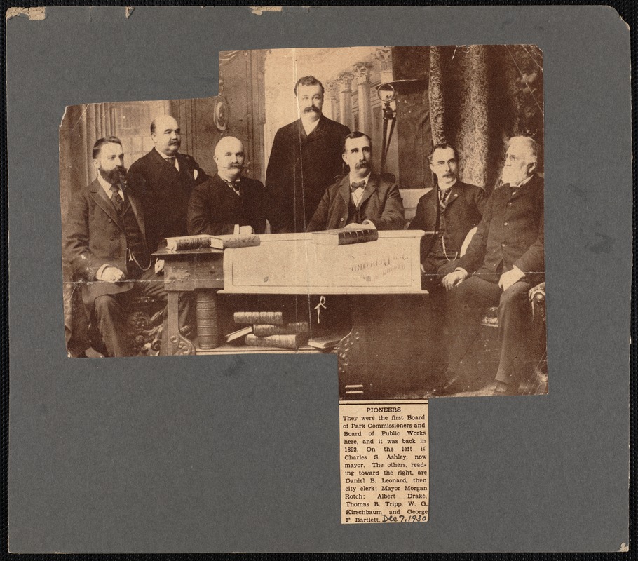 Pioneers Of The First New Bedford, MA Board Of Park Commissioners And ...