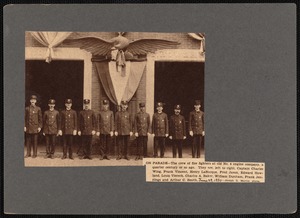 On Parade - the crew of fire fighters, New Bedford, Massachusetts, Engine Company No. 4