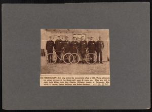 On Strike Duty - policemen, in front of the Sharp Mill, New Bedford, Massachusetts