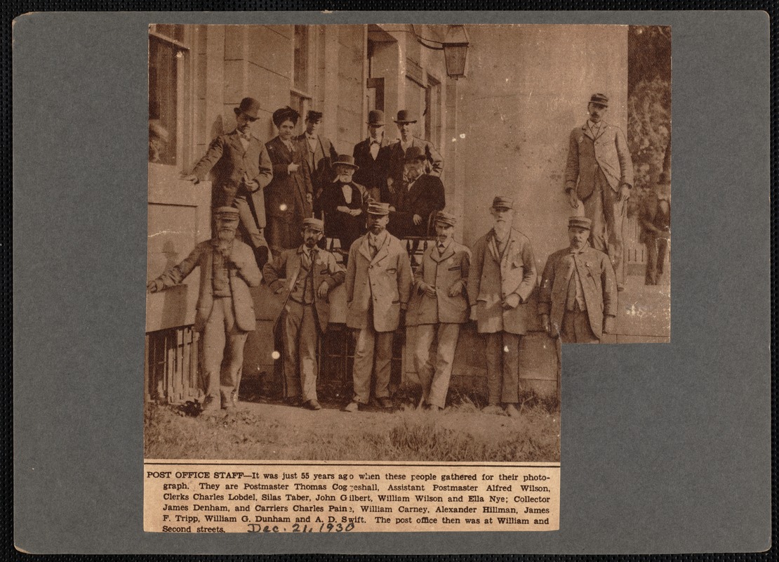 Post Office staff, New Bedford, MA Digital Commonwealth