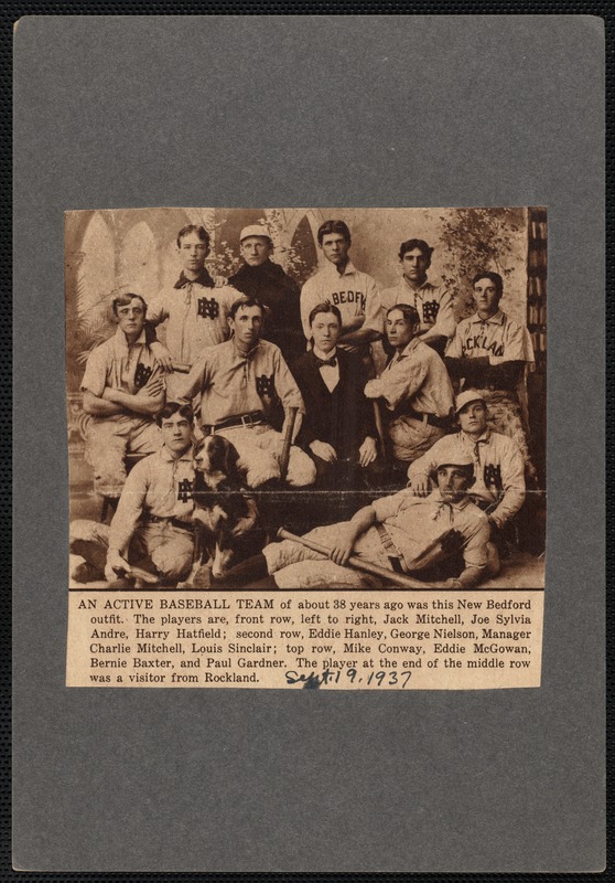 Members of a New Bedford baseball team Digital Commonwealth