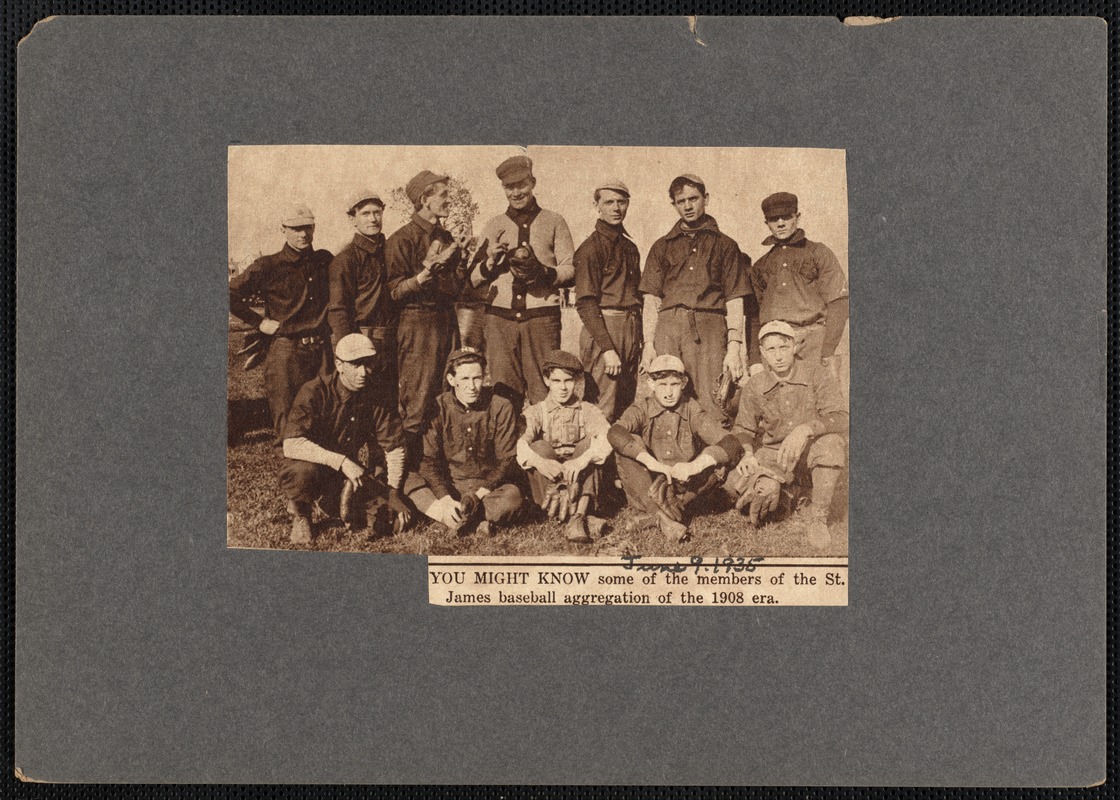 Saint James Church baseball team of 1908, New Bedford, MA