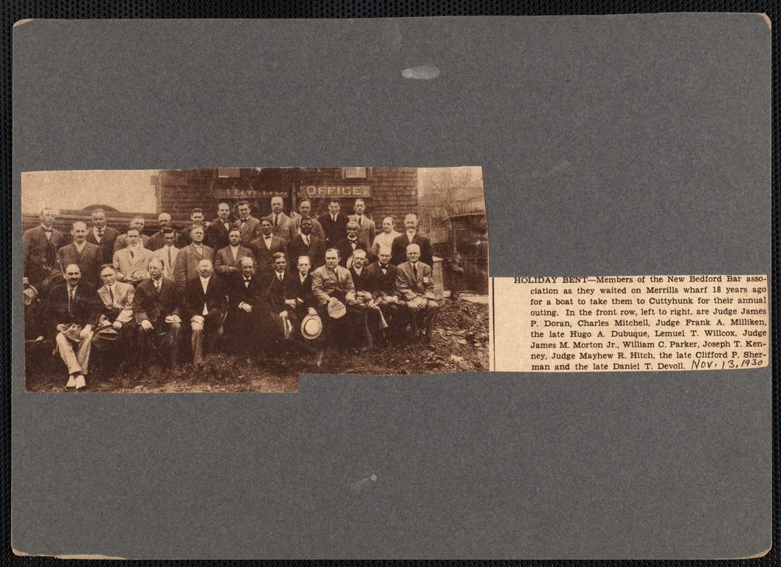New Bedford Bar Association members at Merrills Wharf, New Bedford, MA