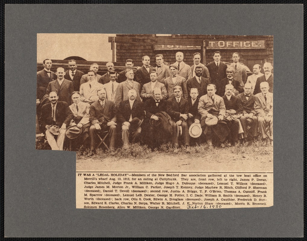 New Bedford Bar Association members at Merrills Wharf, New Bedford, MA Digital Commonwealth