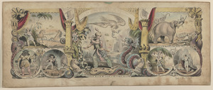 Original watercolor drawing used as frontispiece of "The Seven Voyages and Adventures of Sinbad the Sailor"