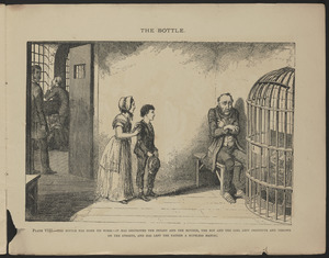 Plate VII. The Bottle has done its work - it has destroyed the infant and the mother, the boy and the girl are left destitute and thrown on the streets, and has left the father a hopeless maniac.