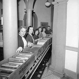 Moving library books to new Library, Cove Street, New Bedford