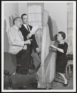 Marietta Bitter (mrs. W. Abel). Jonathan Abel Walter Abel rehearsing one of the numbers from "Fashion".