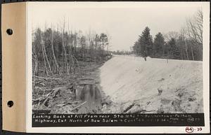 Contract No. 44, Extension of Belchertown-Pelham Highway, New Salem, Orange, looking back at fill from near Sta. 1042+, New Salem, Mass., May 18, 1934