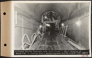 Contract No. 20, Coldbrook-Swift Tunnel, Barre, Hardwick, Greenwich, finished arch and sidewalls and arch forms, west heading of Shaft 10, looking east, Quabbin Aqueduct, Hardwick, Mass., Nov. 28, 1934