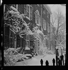 Winter scenes, Cushing House, Towle Silver, Chase Shawmut entrance