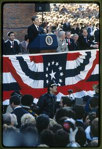 Boston - City Hall Plaza : Pres. Ronald Reagan speaks at a rally