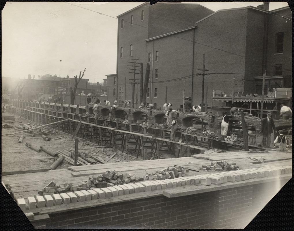 Site of new worsted mill, north-east corner as seen from Hampshire street