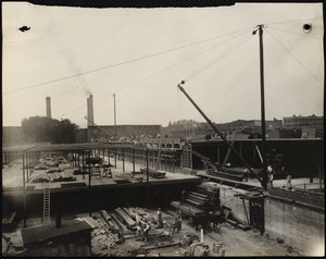 Pacific Mills - new worsted mill, looking westerly from Hampshire street wall