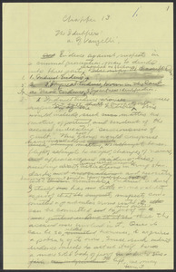 Herbert Brutus Ehrmann Papers, 1906-1970. Sacco-Vanzetti. Drafts of parts of chapters. Box 5, Folder 2, Harvard Law School Library, Historical & Special Collections
