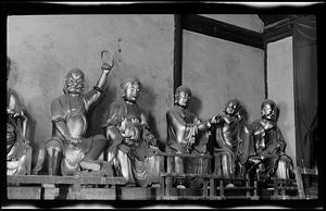 Bronze painted figures in new temple at Nanking