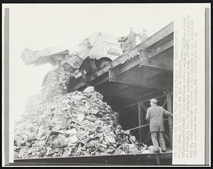 Sanitation workers empty garbage into a barge in Brooklyn in this ‘63 photo. Our garbage, our junk, our rubble threaten to bury us. Solid wastes are the worst of the polluters as they pollute not only air and water but the landscape.