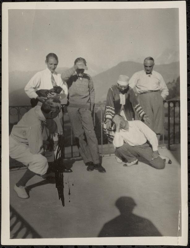 Serge Koussevitzky with Soulima and Fyodor Stravinsky and Mr. and Mrs. Paitchadze in Plombieres, France