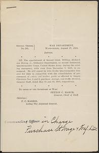 Special orders from War Department for William Richardson Dewey, Jr., 1918-01-07